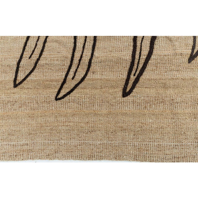 Modern Modern Embroidery Kilim Rug with Nature-Inspired Pattern by Doris Leslie Blau For Sale - Image 3 of 7