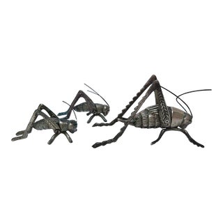 Vintage Brass Grasshoppers, Set of 3 For Sale