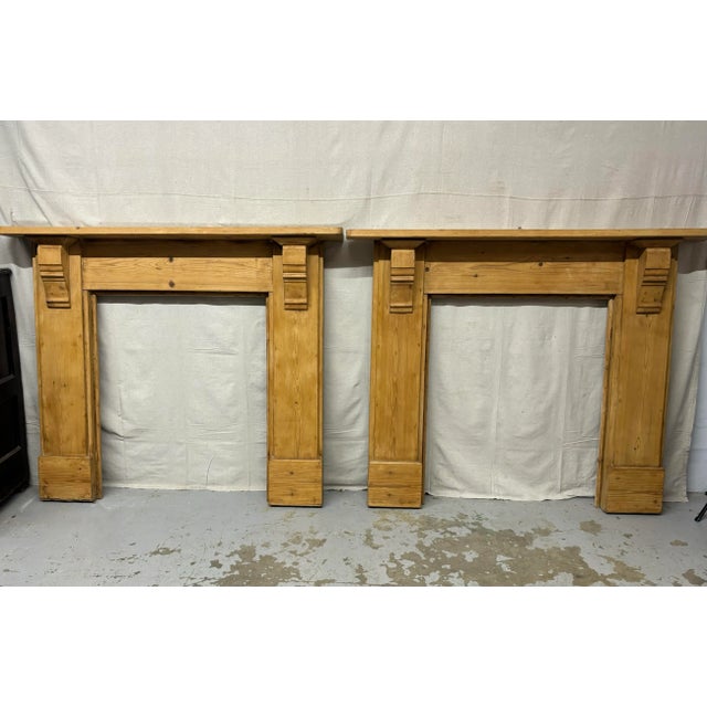 Wood Antique English Pine Mantel For Sale - Image 7 of 8
