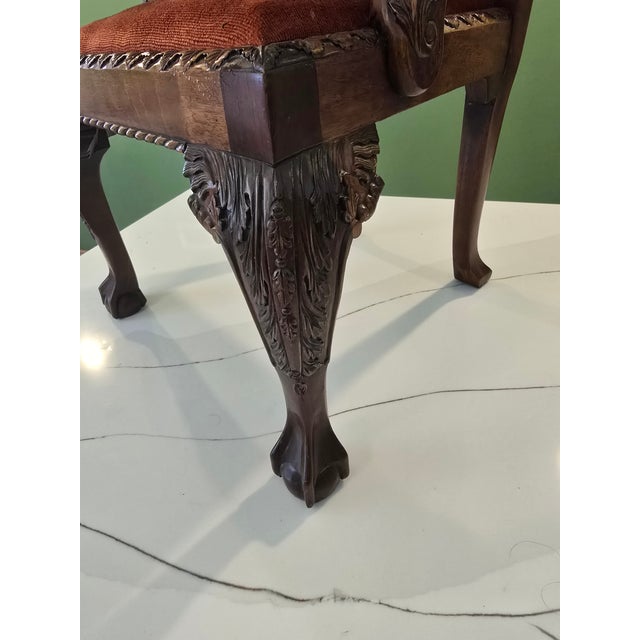 Late 19th Century Child’s Chippendale Armchair with Red Upholstered Seat For Sale In Cleveland - Image 6 of 9