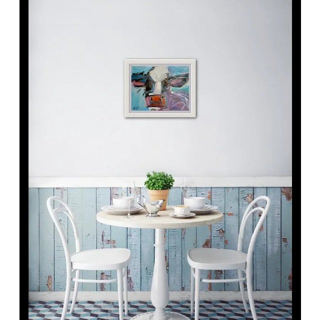 2020s Abstract Cow (Purple) Oil Painting Original Art For Sale - Image 5 of 5