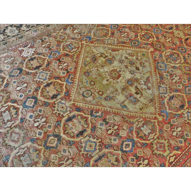 1920s Vintage Hand Knotted Persian Mahal Antique Rug- 9′6″ × 13′ For Sale - Image 12 of 13