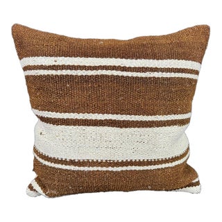 Turkish Hemp Pillow Cushion Natural Beige Brown Cushion Cover 20"x20" For Sale