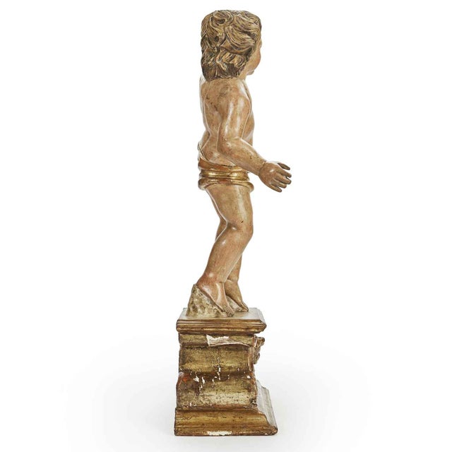 Cherubs on a Sculpted Base, 1800s, Pinus Cembra, Set of 2 For Sale - Image 11 of 12