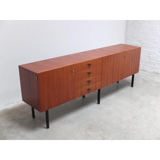 Modernist Belgian Sideboard in Metal & Teak by Roger De Winter for E.M.Y., 1960s For Sale - Image 4 of 17