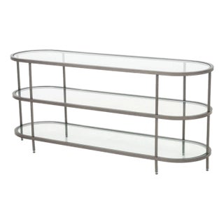 Modern Three Tier Glass Top Etagere Console For Sale