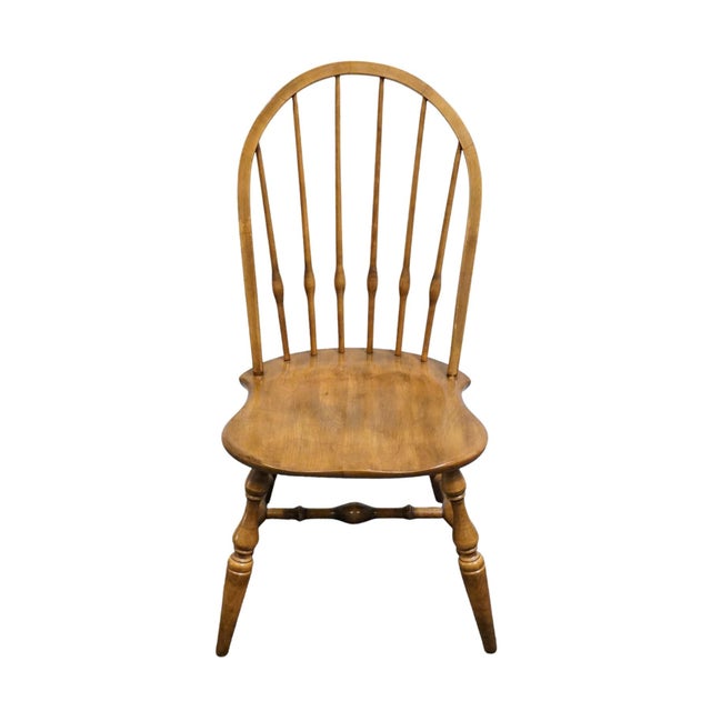 ETHAN ALLEN Circa 1776 Collection Solid Maple Early American Bowback Windsor Dining Side Chair 18-6211 38.25" High 21"...