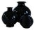 Art Deco Black Vases by Harald Notini for Pukeberg, Sweden 1930s, Set of 3 For Sale