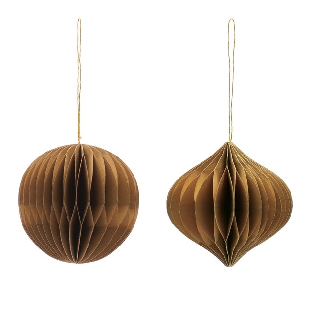 Add simple, timeless charm to your holiday décor with this Round Paper Ornament Set. Lightweight and easy to hang, these...
