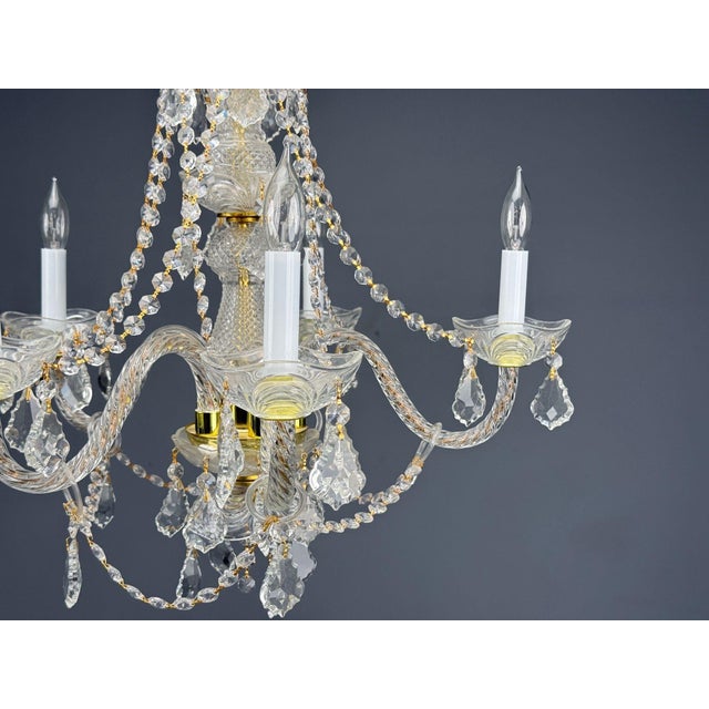 1960s 1960s Venetian Style, Large Chandeliers, Brass, Crystal - a Pair For Sale - Image 5 of 17