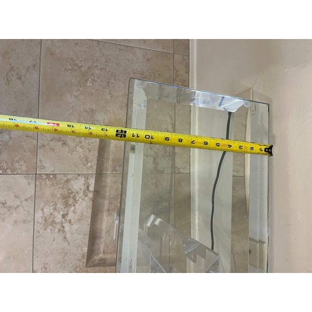 1980s Mid Century Modern Lucite Glass Side Table Style of Karl Springer For Sale In Phoenix - Image 6 of 12