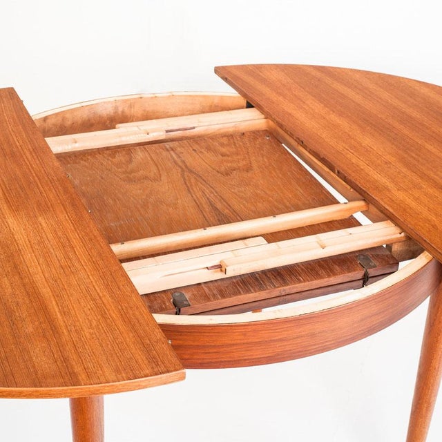 Scandinavian Table with Extension in Teak Wood, France, 1960s For Sale - Image 11 of 15