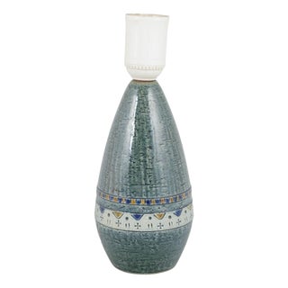 Green Glazed Textured Stoneware Table Lamp by Yngve Blixt for Höganäs, 1970s For Sale
