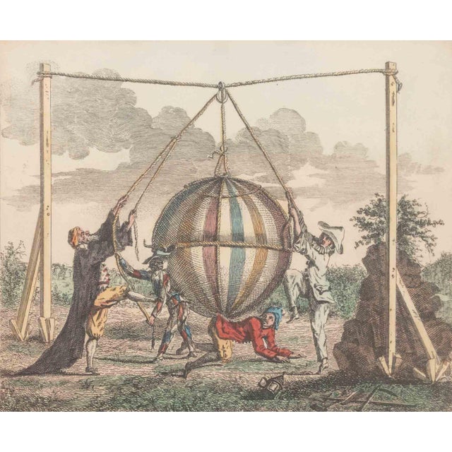 French Ballooning Hand-Colored Etchings, 3 For Sale - Image 15 of 17