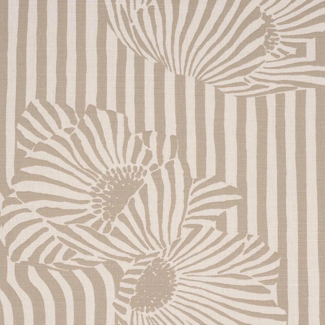 Contemporary SAMPLE - Schumacher Chaney Floral Fabric In Sand For Sale - Image 3 of 4