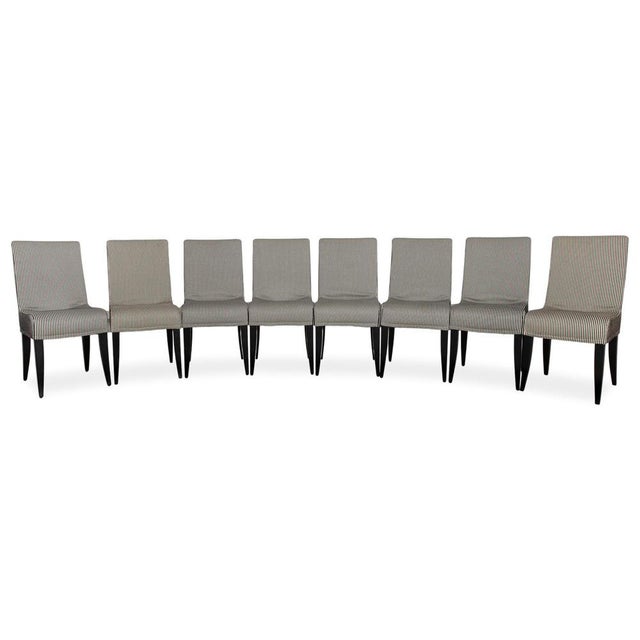 Isis Fabric Chair with Black and White Striped Pattern from Wittmann, Set of 8 For Sale - Image 12 of 12