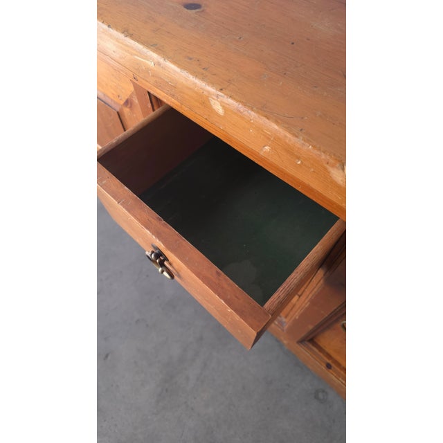 Brown 1950s Rustic Craftsman Pine Buffet For Sale - Image 8 of 9