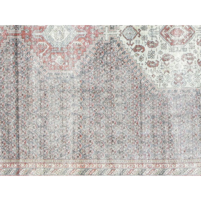 This authentic Semi Antique Persian Mahal Rug is a beautiful piece of craftsmanship, featuring a wool-on-cotton...