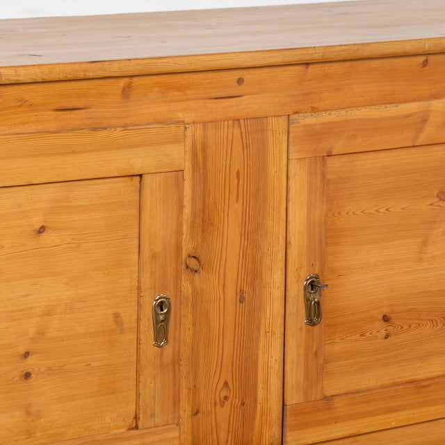 Brown 19th Century Long Pine Sideboard Cabinet Console From Denmark For Sale - Image 8 of 11