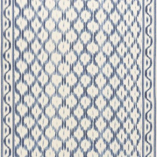 Schumacher X Mark D. Sikes Santa Monica Ikat in Indigo Fabric For Sale