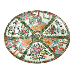 Large Qing Dynasty Famille Rose Medallion Platter, 19th Century