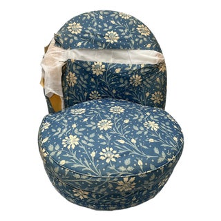 Vintage Upholstered Slipper Chair For Sale
