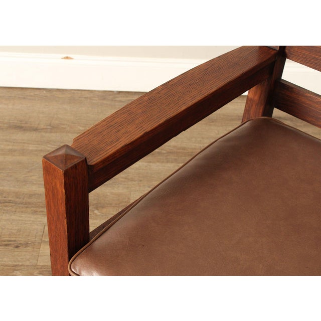 Gustav Stickley Antique Ladder Back Oak Settee For Sale - Image 10 of 12