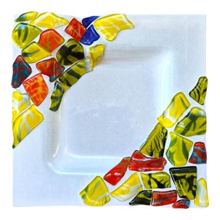 Mid-Mod Fused Art Glass Trinket Dish For Sale