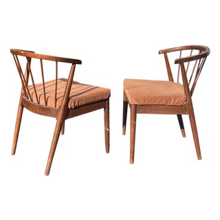 Mid Century Modern Designer Pair of Chairs in Vintage Gio Ponti Style For Sale