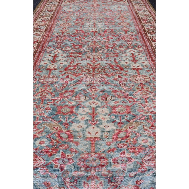 Early 20th Century Antique Persian Malayer Runner With Allover Pattern in Soft Red 3'3 X 13'5 For Sale - Image 5 of 12