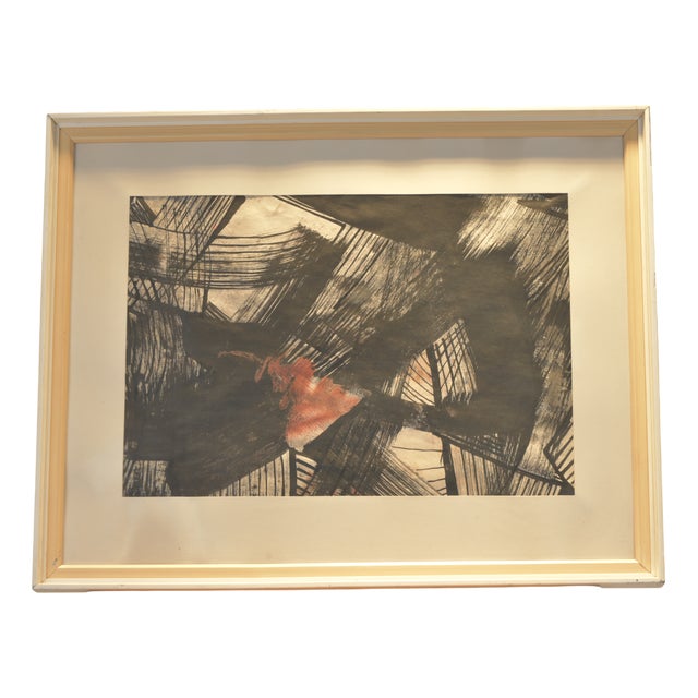 Informell, Signed Rüdiger Volkhardt '65, Framed Under Glass For Sale
