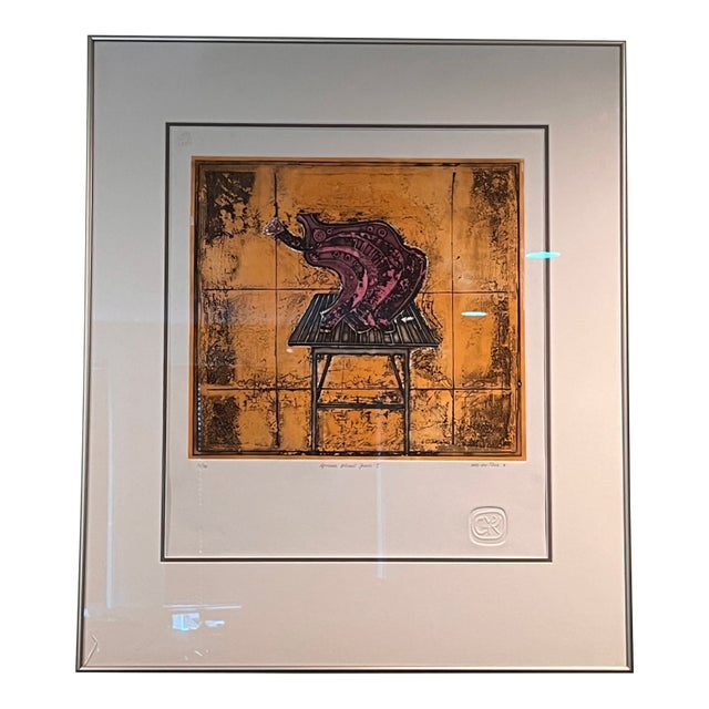 Late 20th Century Van Der Reis Signed Limited Ed Print 29x34 Museum Glass For Sale