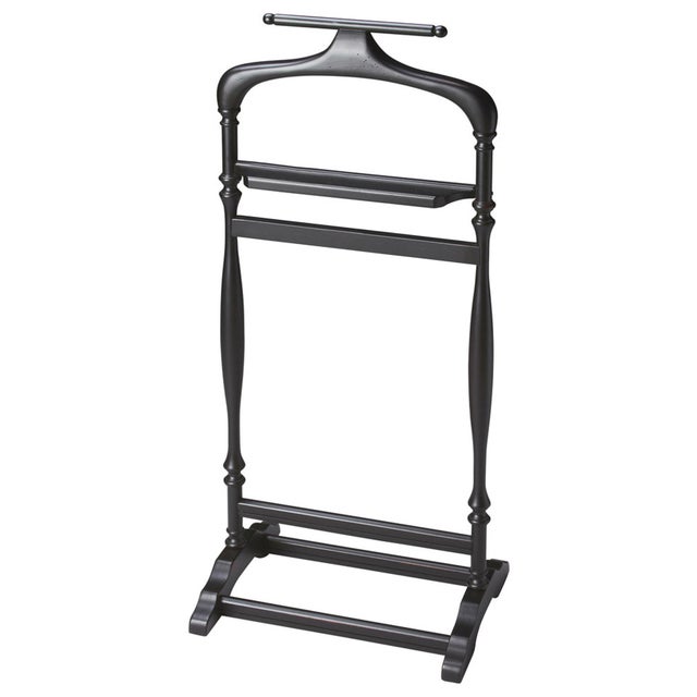 Spritely Home Accent Furniture Judson 18 in. W x 39.25 in. H Rectangular Wood Traditional Valet Stand, Black Licorice For Sale - Image 4 of 4