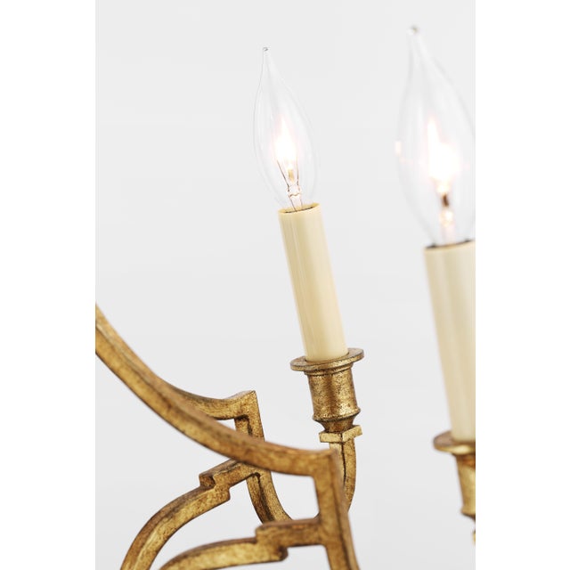 Mykonos Small Chandelier in Gilded Iron Designer: Chapman & Myers Canopy: 4.5" Octagonal Mounting: Chain Socket: 5 - E12...