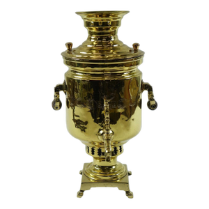 19th Century Brass Samovar – Antique-Style Design With Stamps