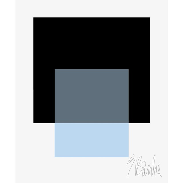 "The Interaction of Black and Powder Blue" Fine Art Print 30" X 40" by Liz Roache For Sale