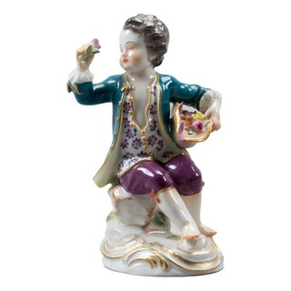 Porcelain Figurine Boy from Meissen For Sale