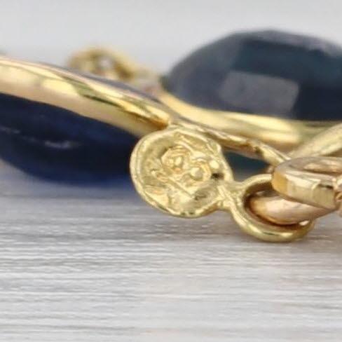 2010s 6.60ctw Blue Sapphire Tennis Bracelet 18k Yellow Gold 7" 4.1mm For Sale - Image 5 of 5