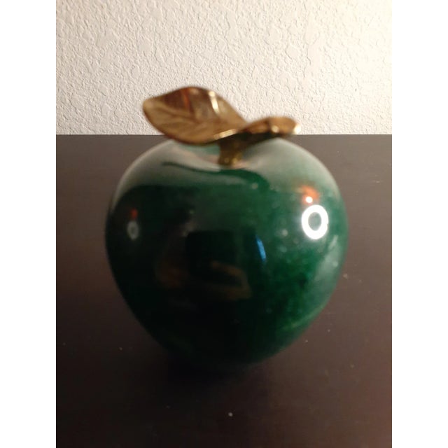This is a Solid Marble 4" Green Apple Paperweight. Procured at auction