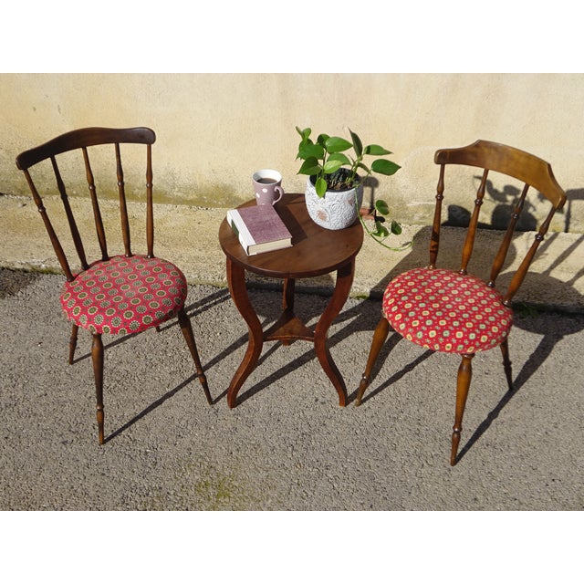 Mid-Century Modern Wood and Fabric Chairs, Set of 2 For Sale - Image 3 of 18