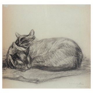 Théophile Alexandre Steinlen, Sleeping Cats, 1933, Lithograph For Sale