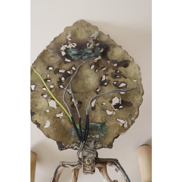 Victorian German Wall Sconces in Cast Brass, 1890, Set of 2 For Sale - Image 5 of 10