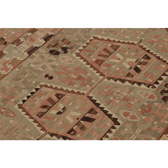 Traditional Vintage Esme Beige Blue and Red Wool Kilim Rug by Rug & Kilim For Sale - Image 3 of 7