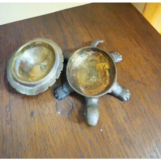 1970s 1970s Vintage Hollywood Regency Brass Turtle Keepsake Box For Sale - Image 5 of 8