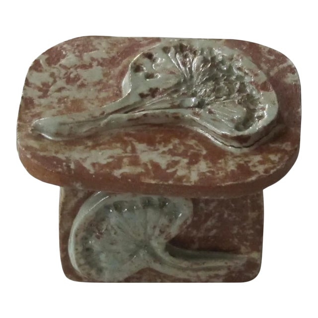 Handmade Clay Box With Flower For Sale