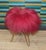 Mid-Century Modern Red Long-Hair Flokati Fur Stool with Brass Hairpin Legs, 1950s For Sale - Image 3 of 10