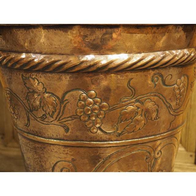 French Highly Worked 19th Century Ceremonial Repousse Copper Hotte From France For Sale - Image 3 of 16