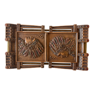 Antique Bronze h.l. Judd Co Native American Chief Adjustable Book Rack