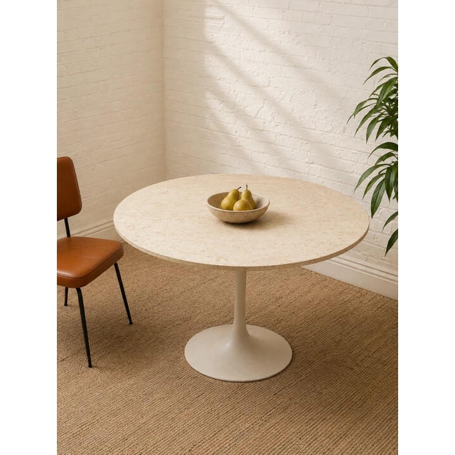 Mid-Century Modern Mid 20th Century Travertine Tulip Dining Table For Sale - Image 3 of 11