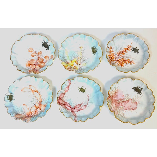 1893 Haviland Limoges Aesthetic Movement Crab Plates - Set of 6 For Sale - Image 12 of 18